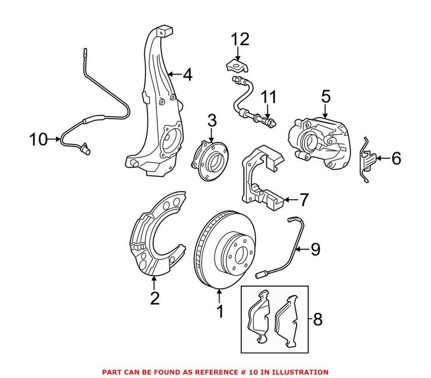 BMW ABS Wheel Speed Sensor - Front 34526784902